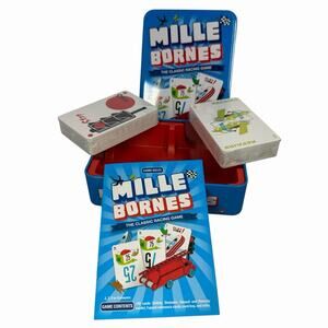 Mille Bornes Classic Racing Card Game Tin Box Complete Cards Sealed